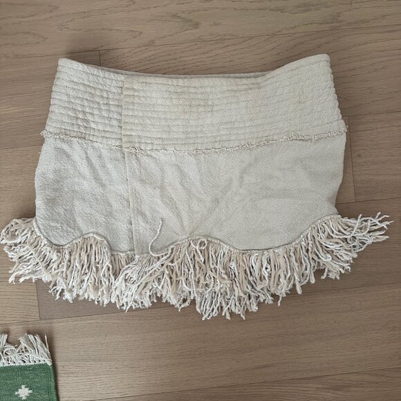 Isabel Marant Natacha Fringed Woven Silk Wrap Mini Skirt size 38 - Picture 5 of 7